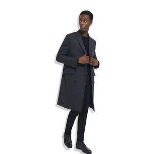 The Kooples Men’s Gray‎ Double-Breasted Wool Blend Overcoat Size FR 46/US 36